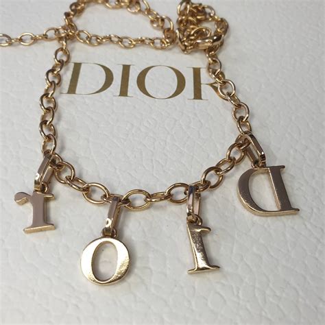 pink dior necklace|Dior letters necklace value.